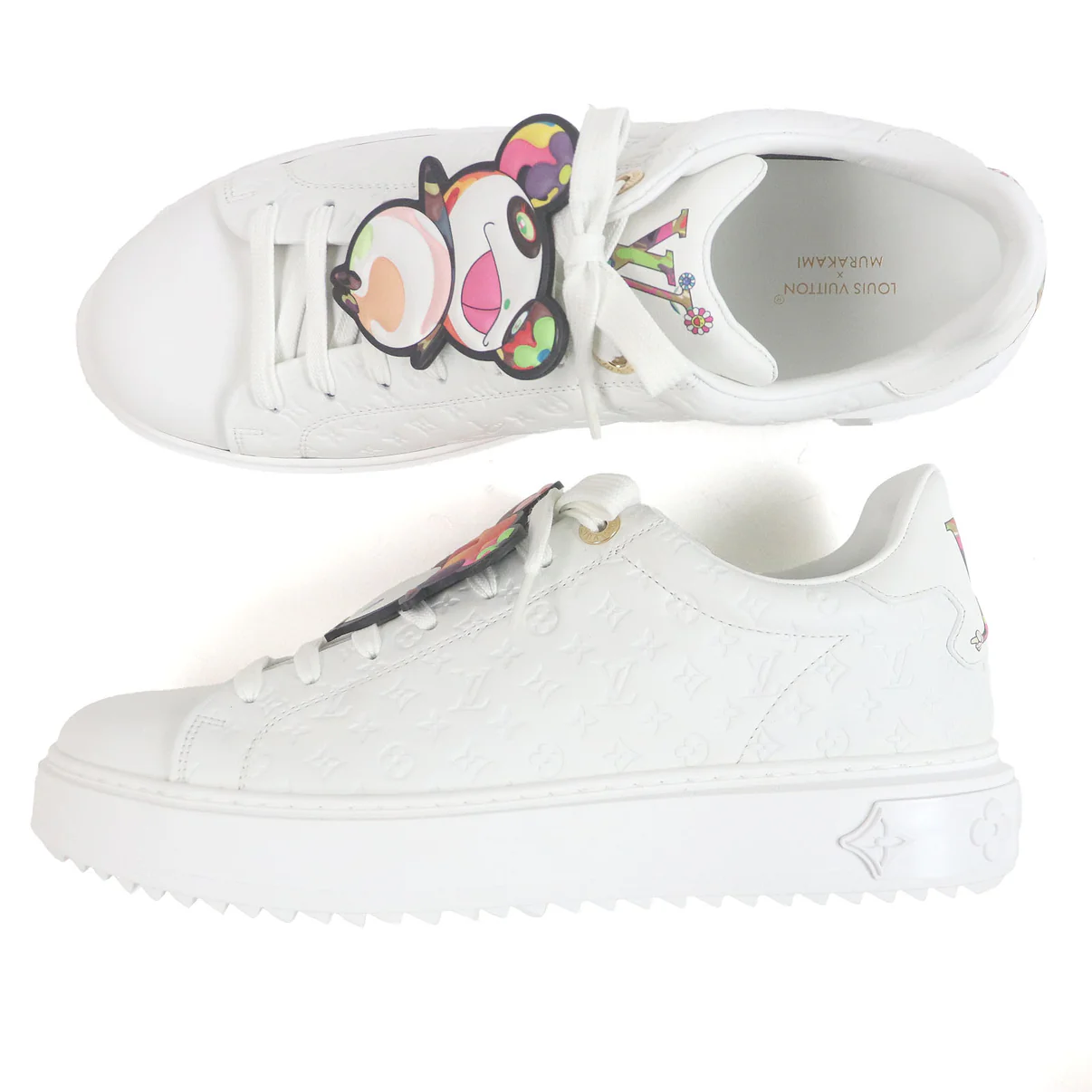 Men's Louis Vuitton Time Out Takashi Murakami Panda Sneakers