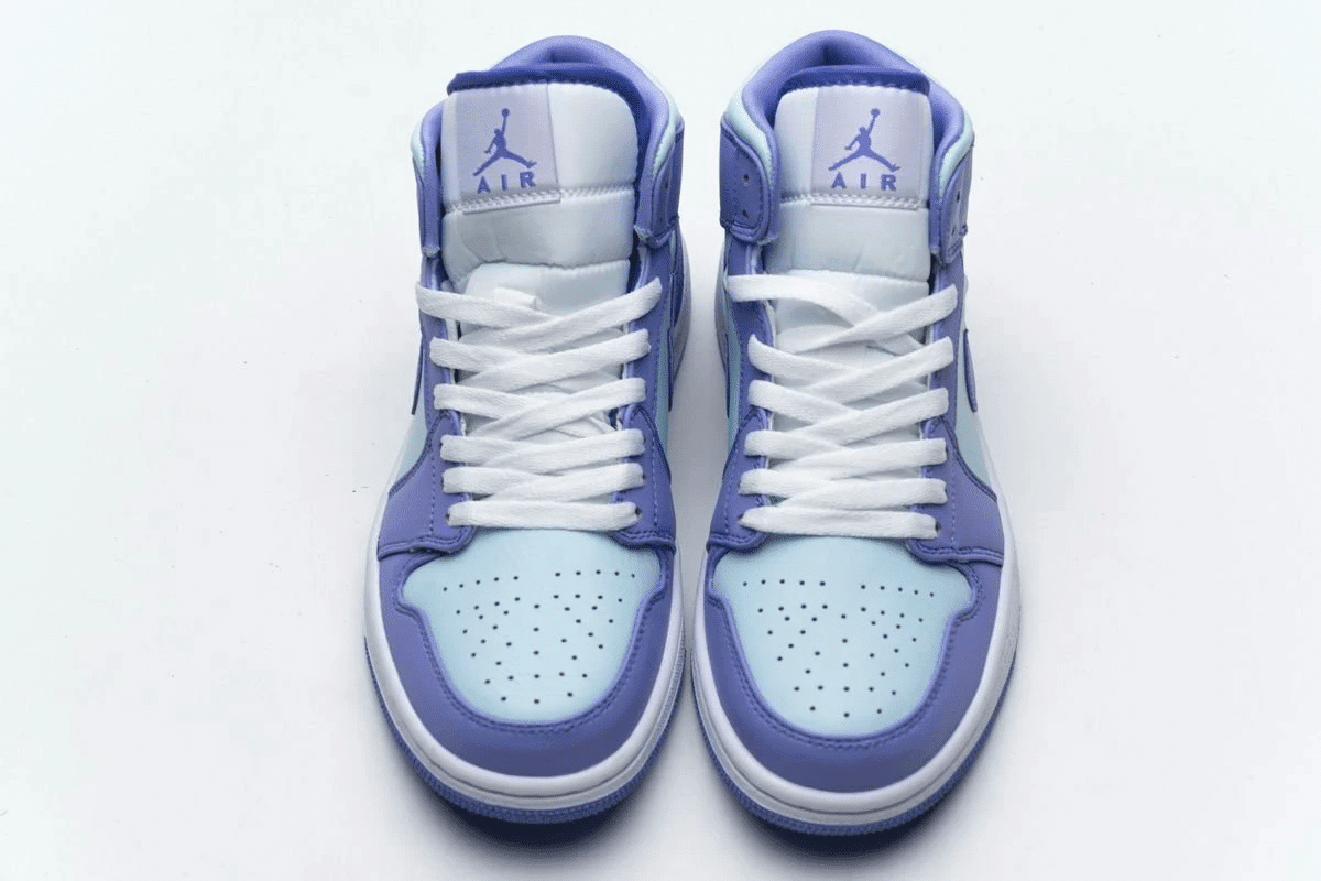Men's Air Jordan 1 Mid Purple Aqua Blue Shoes