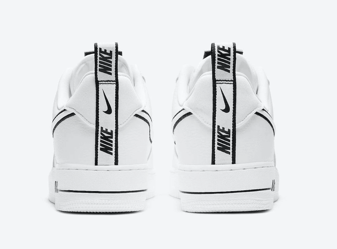 Men's Air Force 1 Low Velcro Patches and Oversized Heel Tabs White Shoes