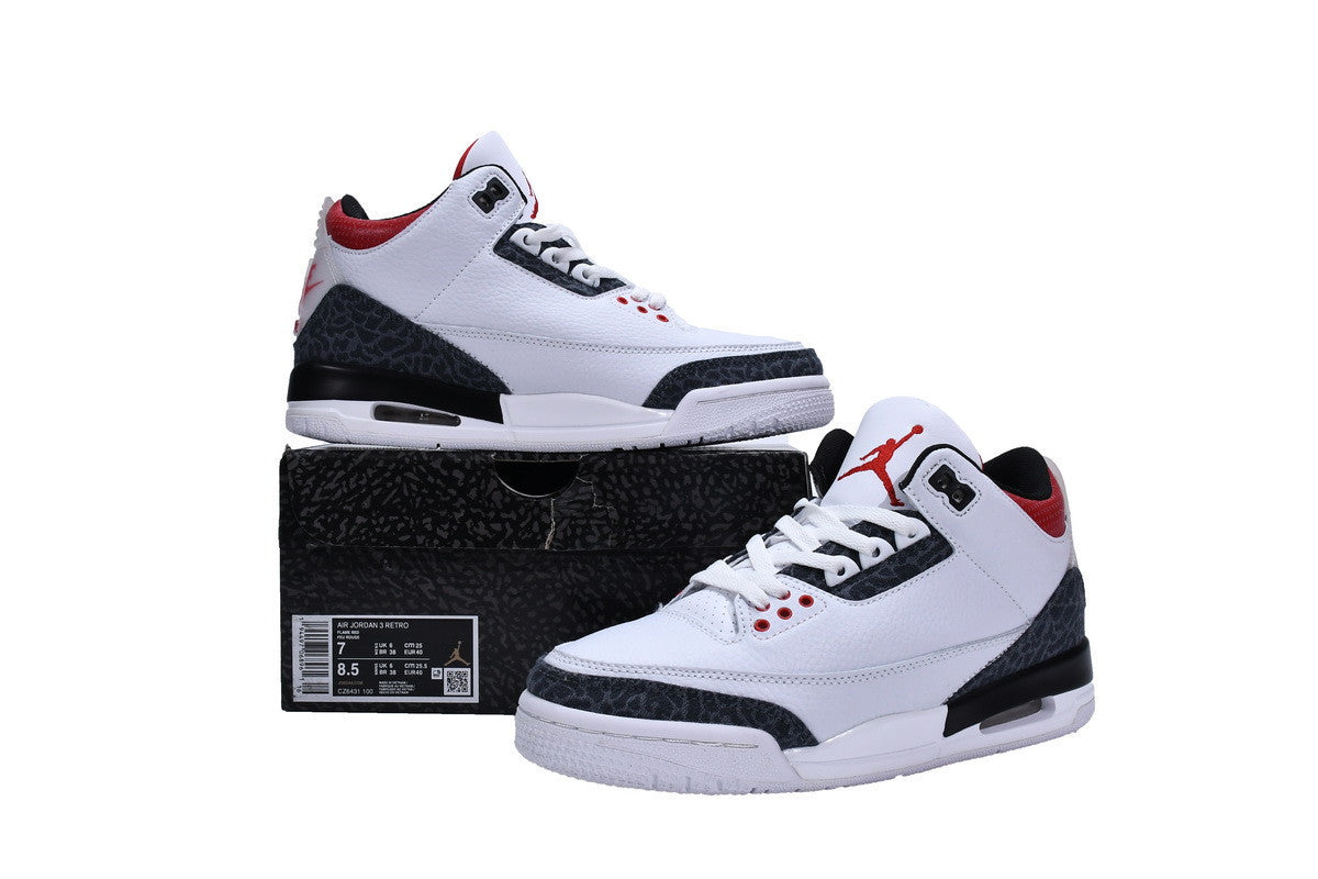 Men's Air Jordan 3 Retro SE Denim Fire Red Shoes