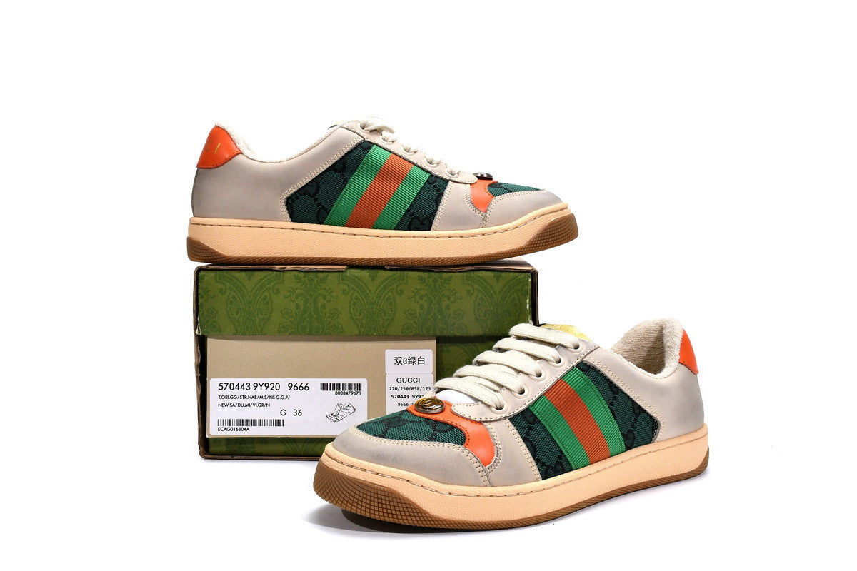 Men's Gucci Screener Green Red Sneaker Shoes