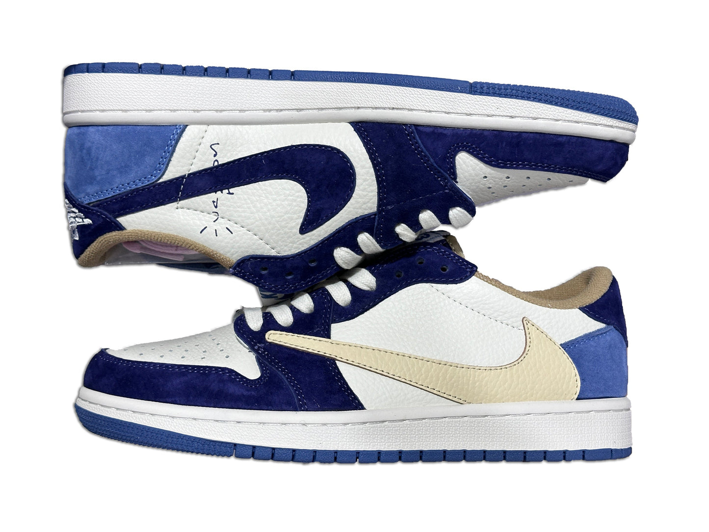 Men's Travis Scott x Air Jordan 1 Low ' Blue' Shoes