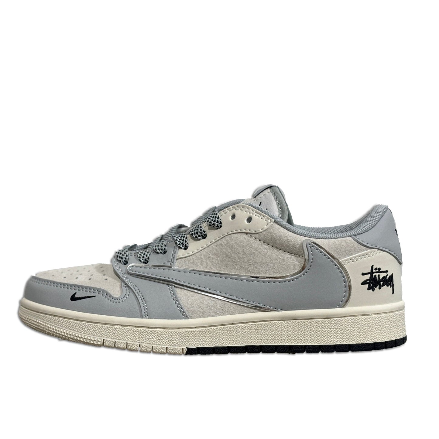 Men's Air Jordan 1 Low x Stussy 'Gray' Shoes