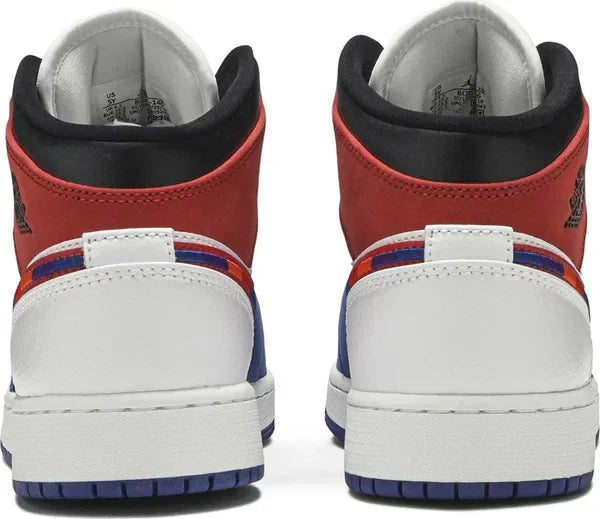 Men's Air Jordan 1 Mid Multicolored Swoosh Shoes