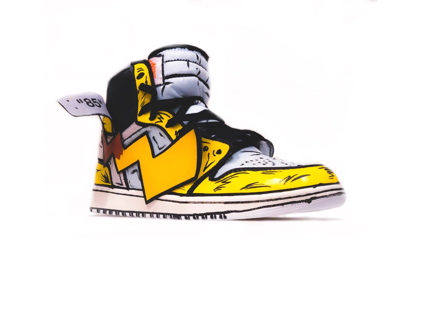 Men's Air Jordan 1 Mid Off-Whiteâ„¢ x AJ1 'Detective Pikachu' Premiere Shoes