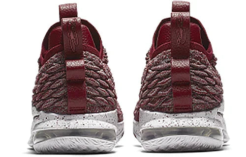 Men's Lebron 15 Low Taupe Grey Team Red Shoes