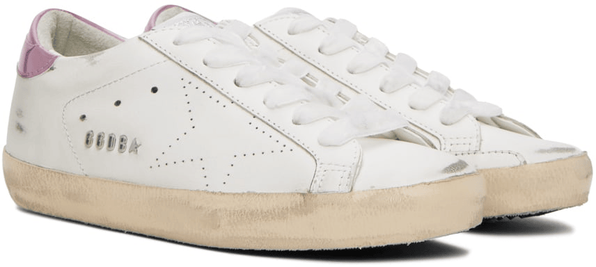 Men's SSENSE Exclusive White Super-Star Sneakers In Pink Iridescent