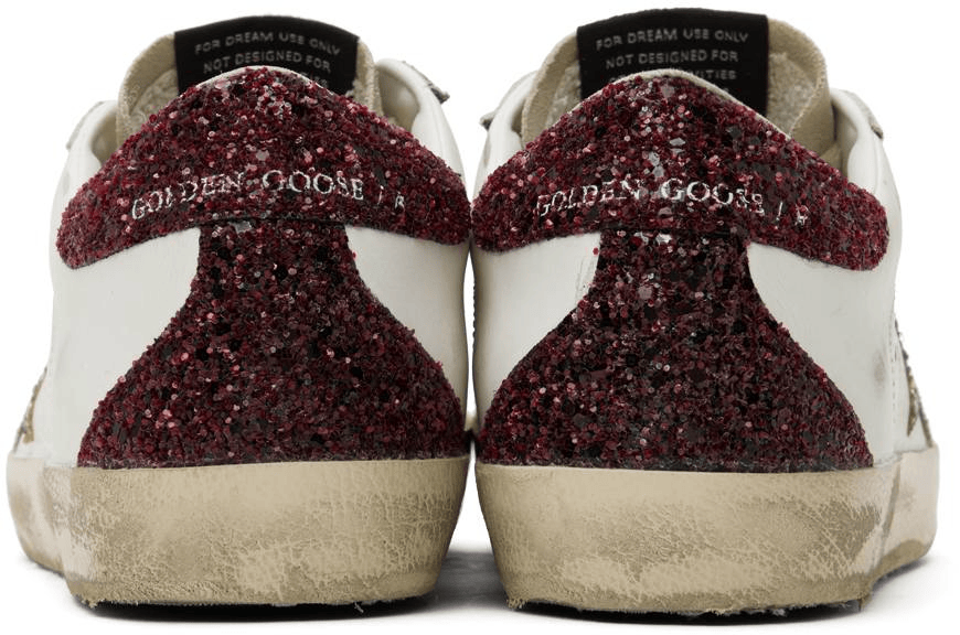 Men's SSENSE Exclusive White Super-Star Sneakers In White Bordeaux Silver