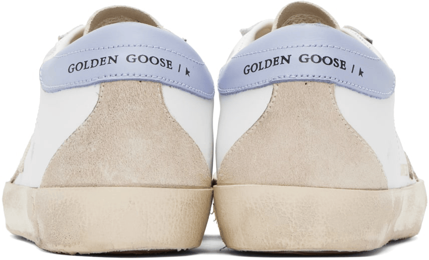 Men's SSENSE Exclusive White Super-Star Sneakers In Blue Fog
