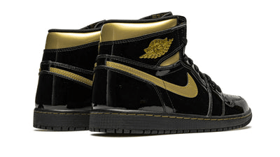 Men's Air Jordan 1 High Black Metallic Gold Shoes