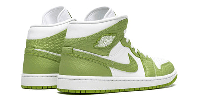 Men's Air Jordan 1 Mid Green Python Shoes