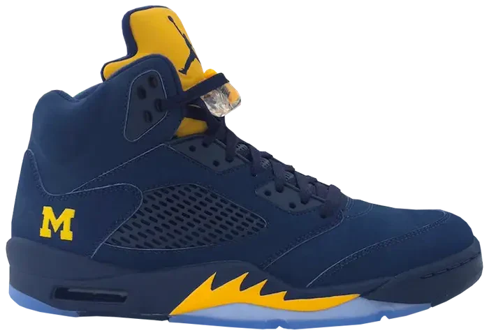 Men's Air Jordan 5 Michigan Wolverines Shoes