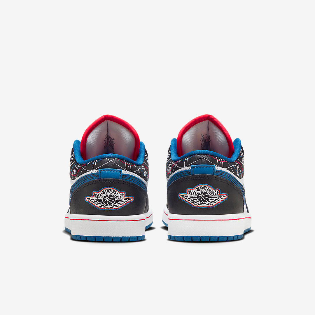 Men's Air Jordan 1 Low 'Black Industrial Blue' Shoes