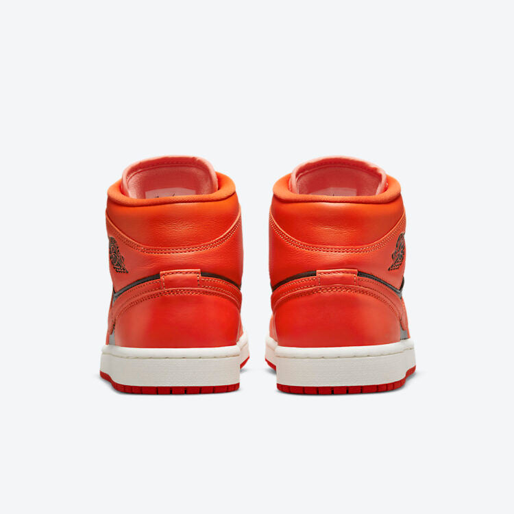 Men's Air Jordan 1 Mid 'Orange Black' Shoes