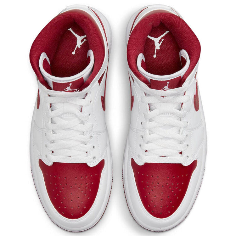 Men's Air Jordan 1 Mid 'Red Toe' Shoes
