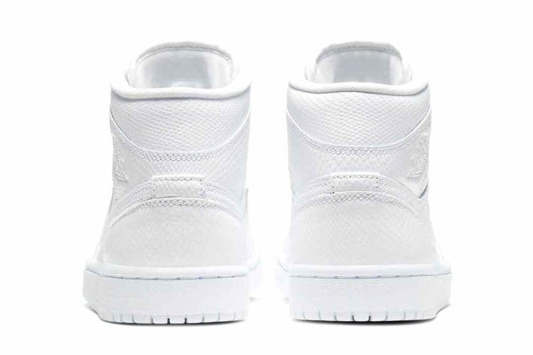 Men's Air Jordan 1 Mid 'White Snakeskin' Shoes