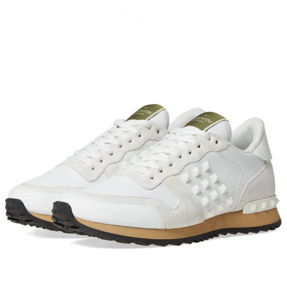 Men's Valentino Camo Rock Runners White Sneakers