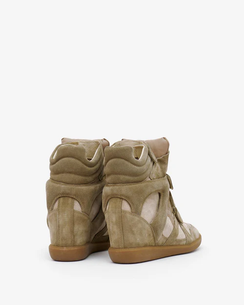 Men's Isabel Marant Bekett Hidden Wedge High Top Taupe Sneakers