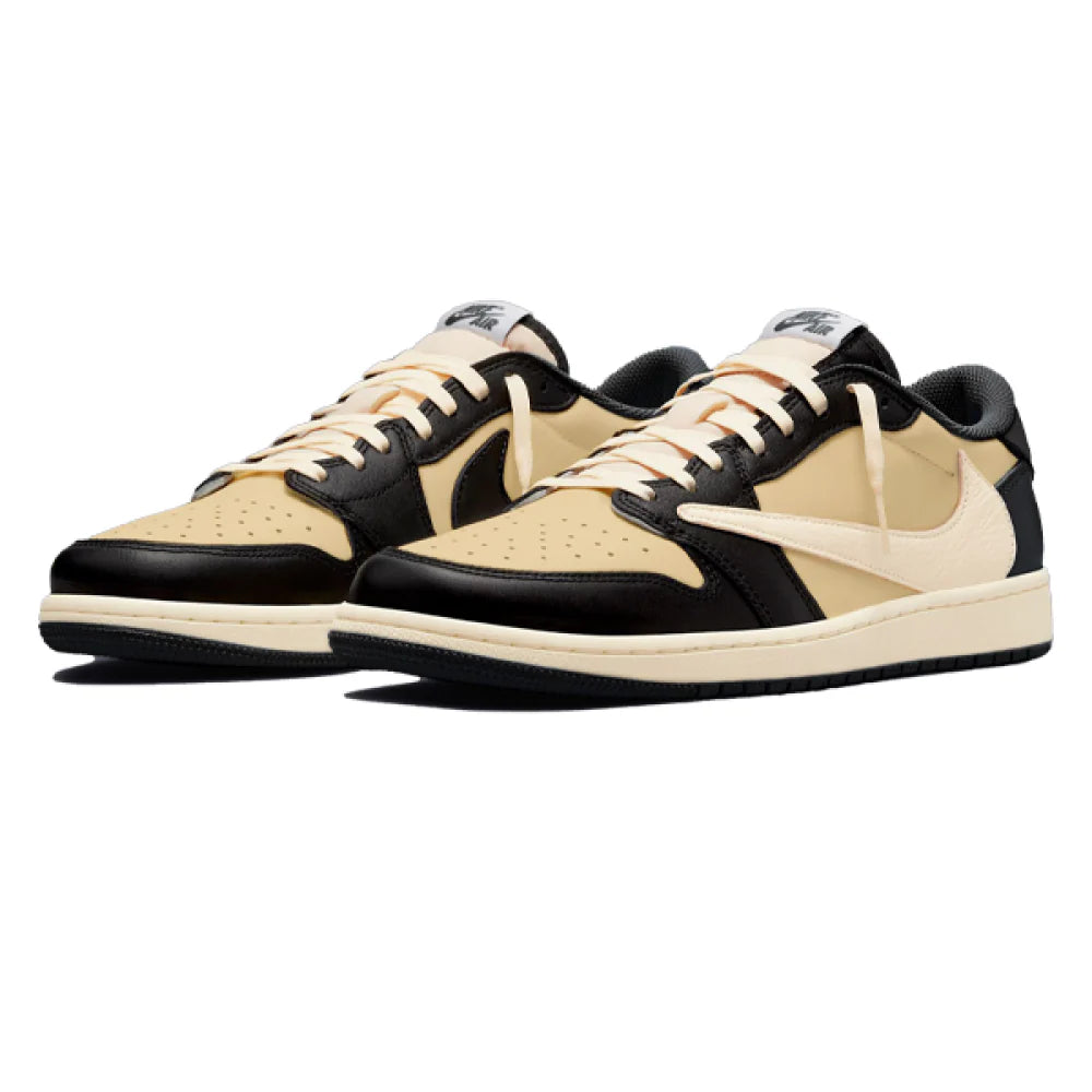 Men's Travis Scott x Air Jordan 1 Retro Low ‘Beige and Black' Shoes