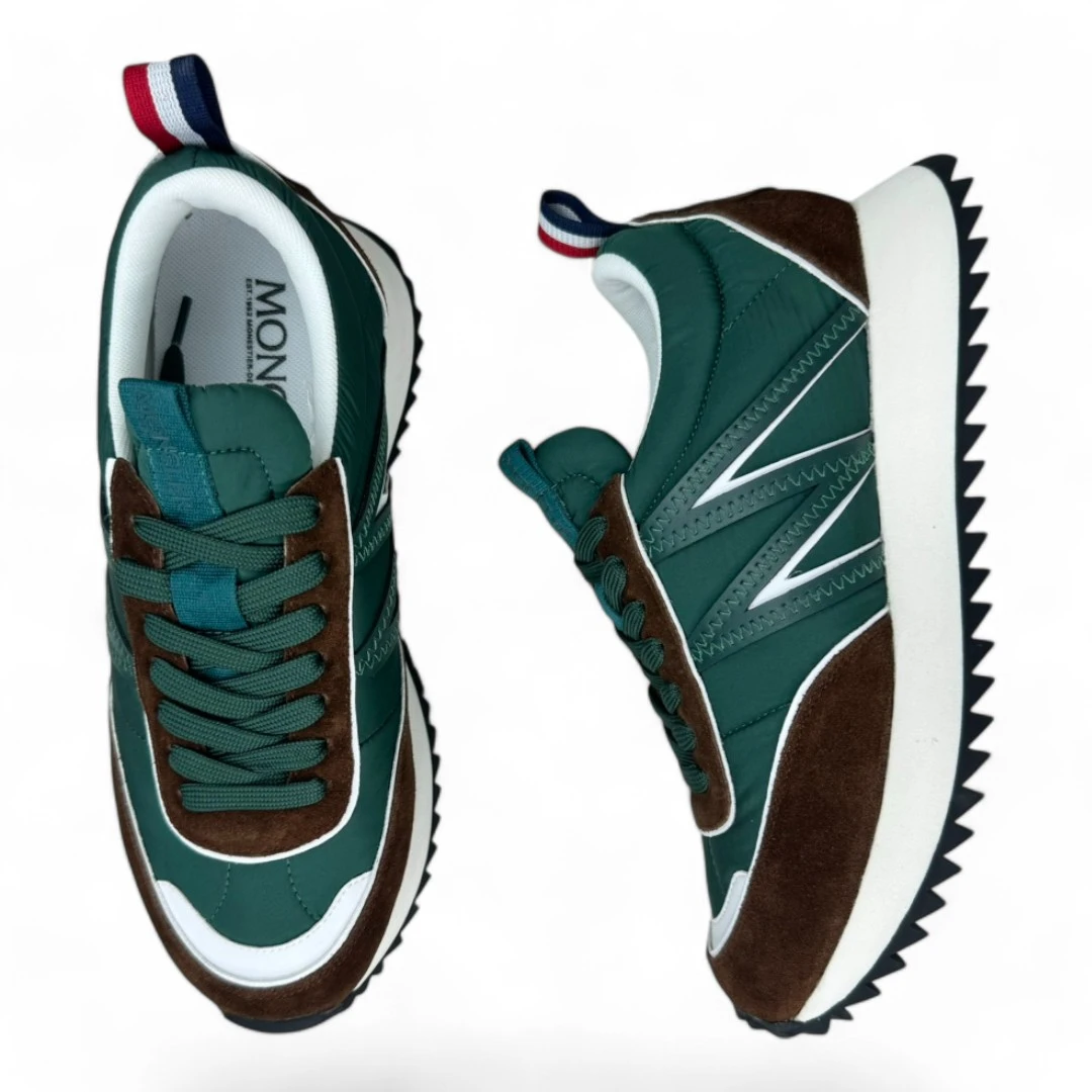 Men's Pacey Nylon & Suede Green And Brown Sneakers