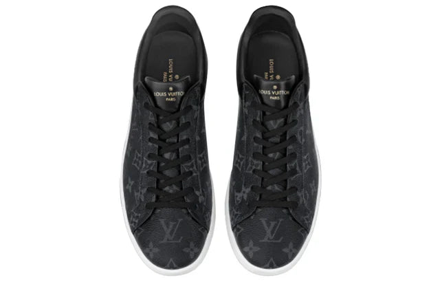 Men's Louis Vuitton Luxembourg Trainer Black Logo Monogram Sneakers