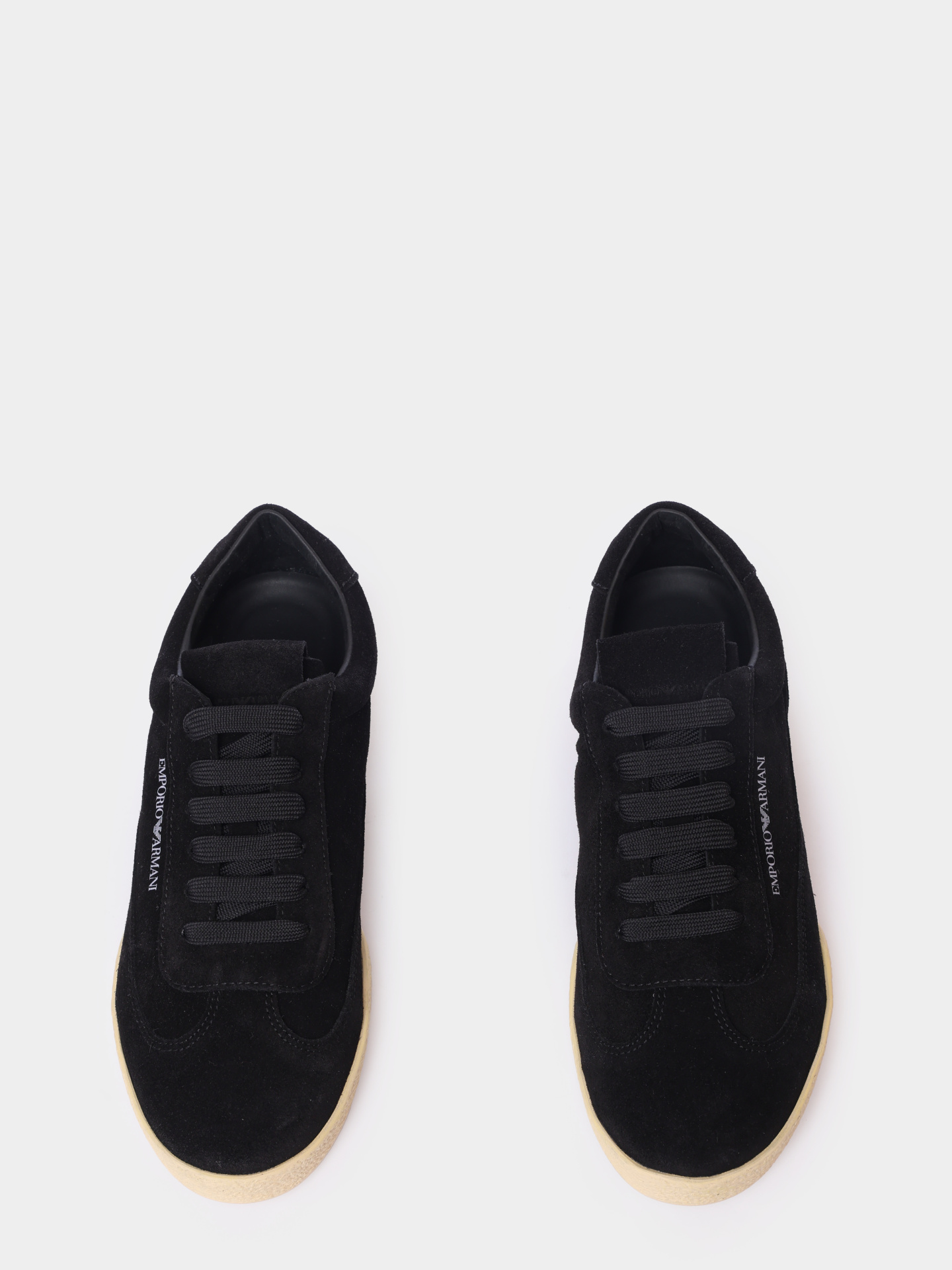 Men's Emporio Leather And Suede Black Sneakers