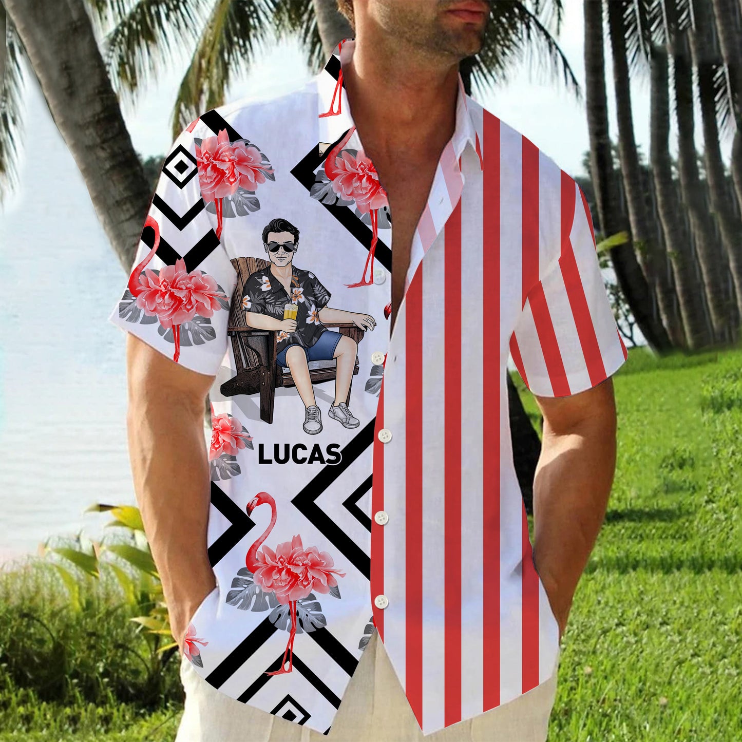Cool Man Summer Hawaii Cool Customization- Personalized Customized Hawaiian shirt - Summer Hawaiian shirt