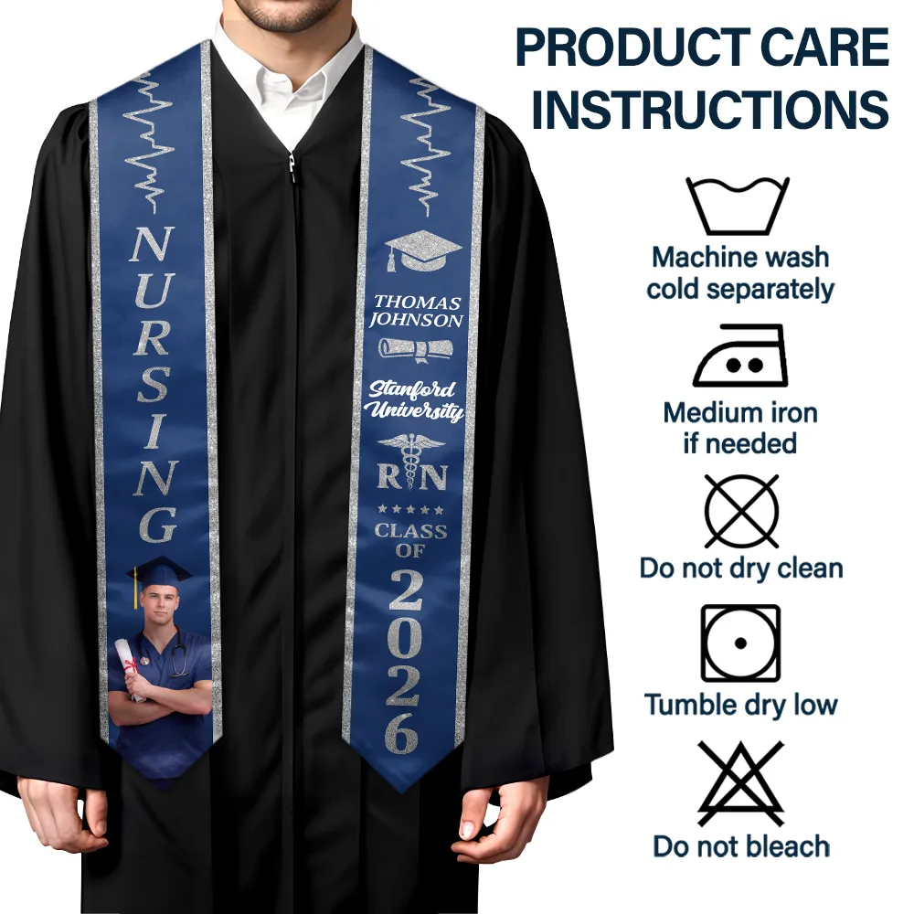 Custom Photo Nursing Graduation - Personalized Stoles
