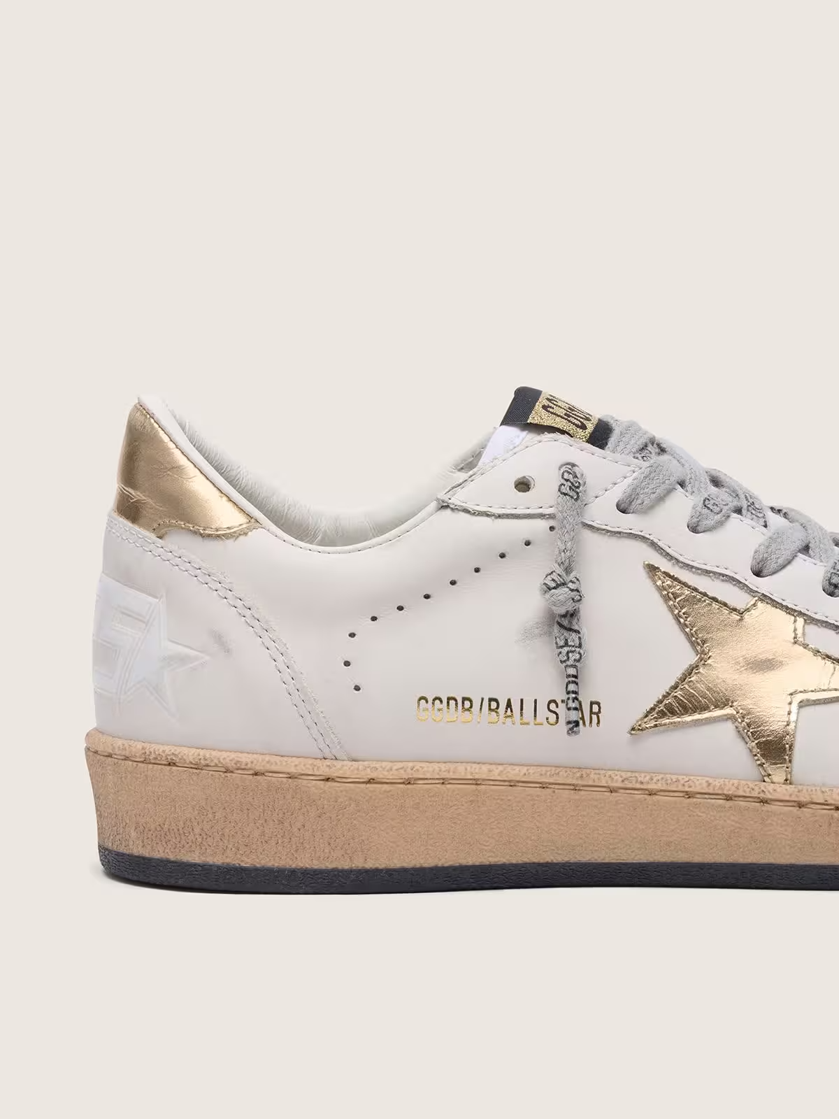 Men's Golden Goose Ball Star Gold Laminated Star Sneakers