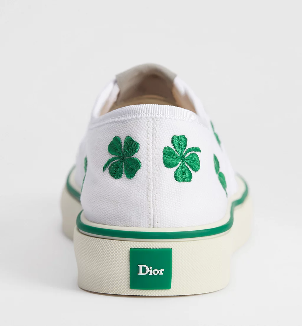 Men's Dior Saltwind Green Dior Clover Motif Sneakers