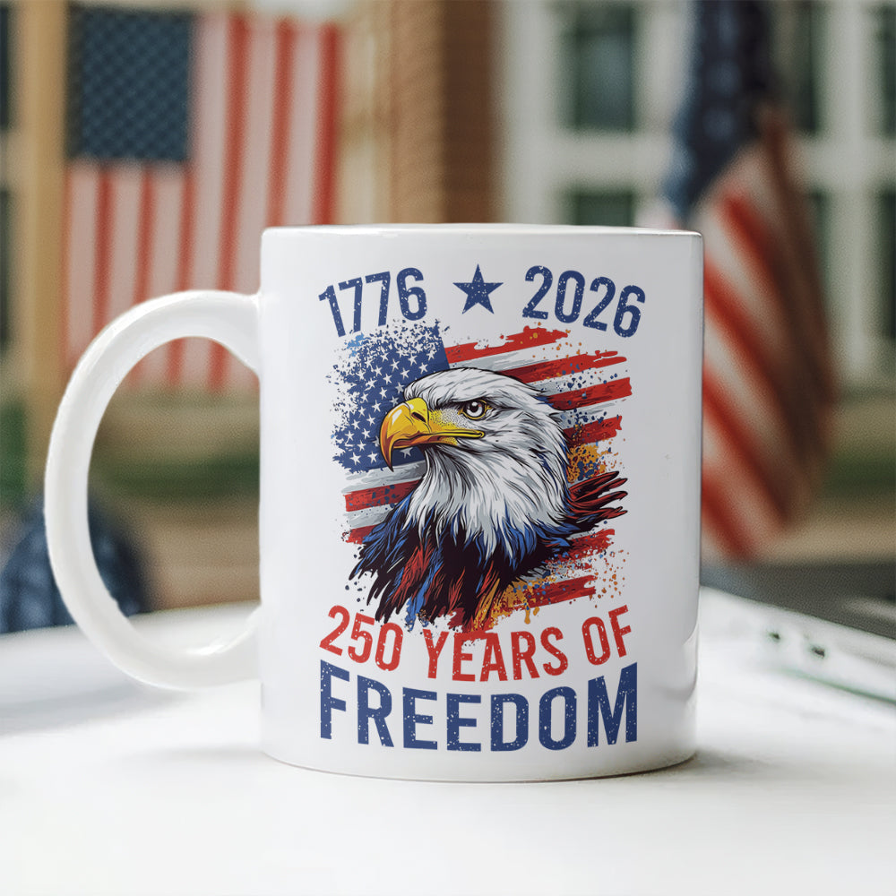 America Semiquincentennial 250 Years Of Freedom White Mug