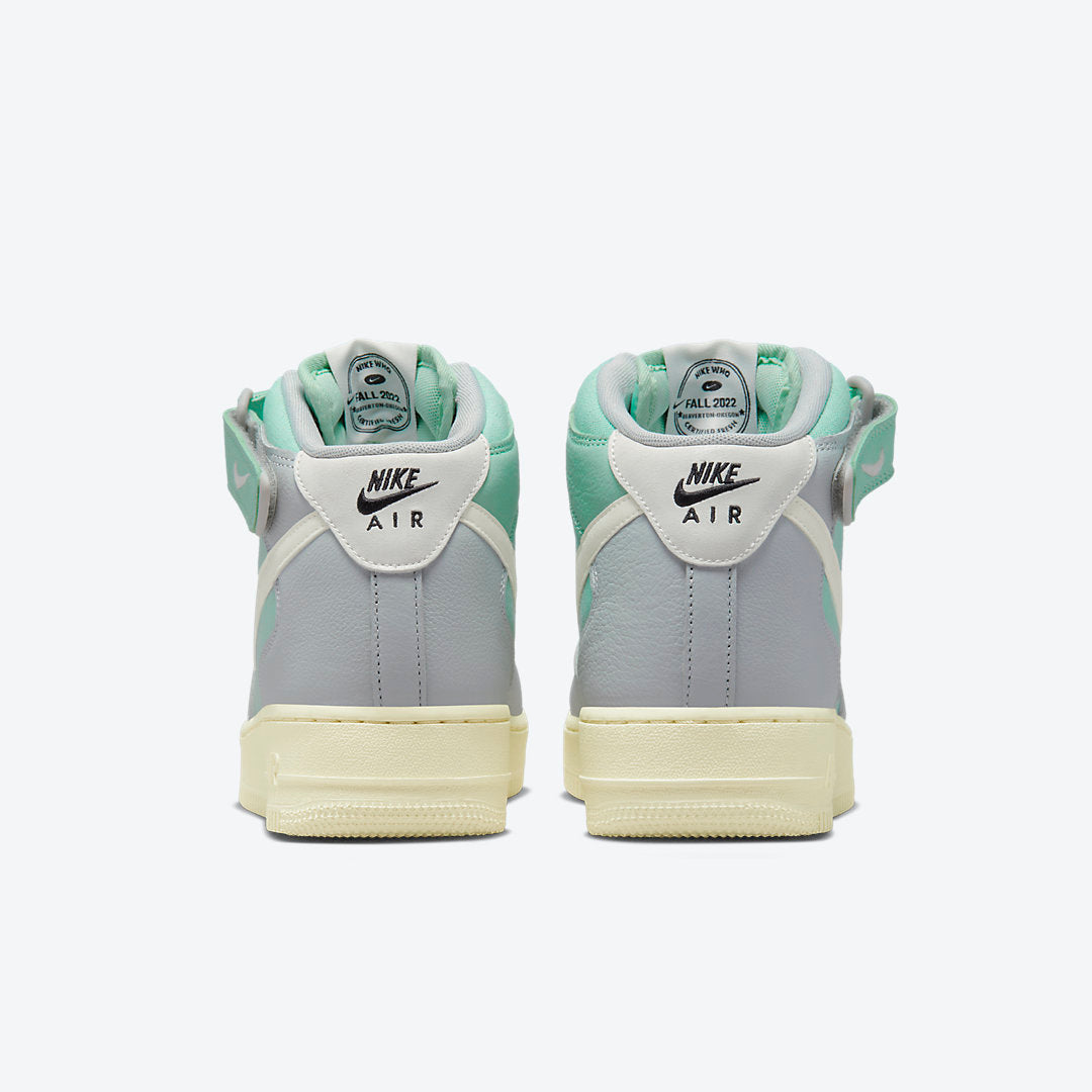 Men's Nike Air Force 1 Mid 'Grey Fog and Enamel Green' Shoes