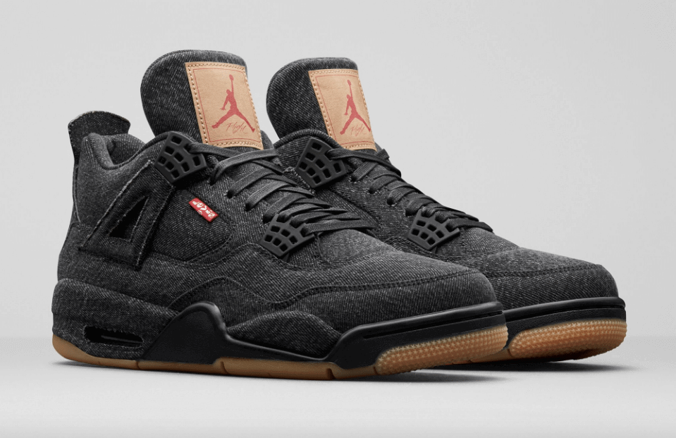 Men's Levi’s x Air Jordan 4 Retro Black Shoes