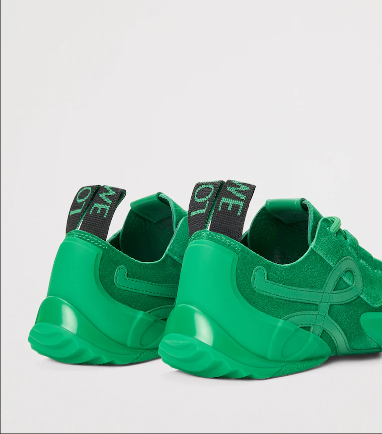 Men's Grip Sneaker In Calfskin Suede Jungle Green Sneakers