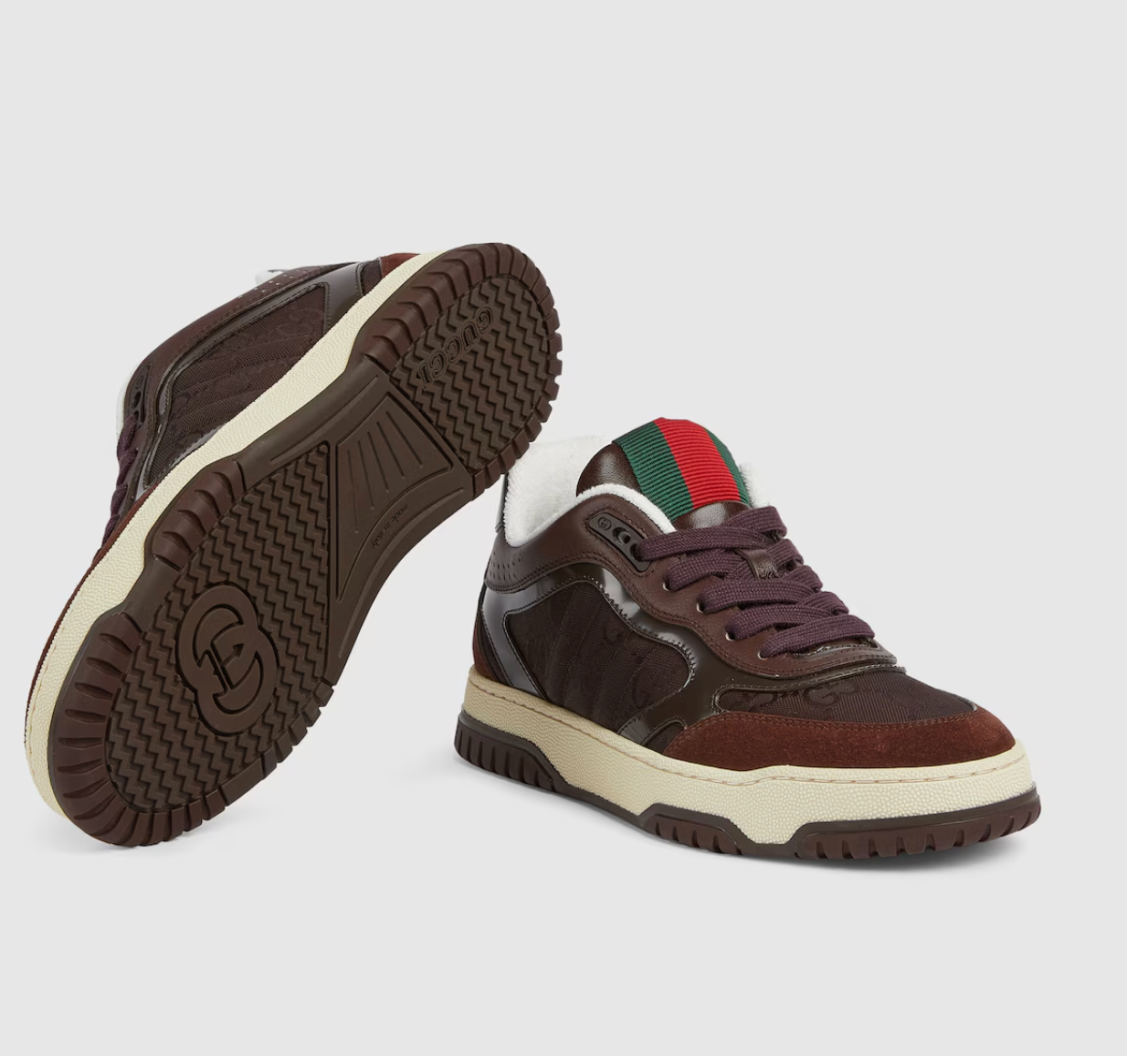 Men's Gucci Re-Web Brown Sneakers