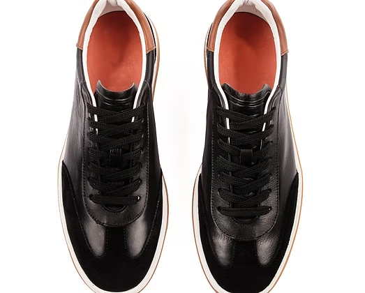 Men's Loro Piana Tennis Walk Black Tobacco Sneakers