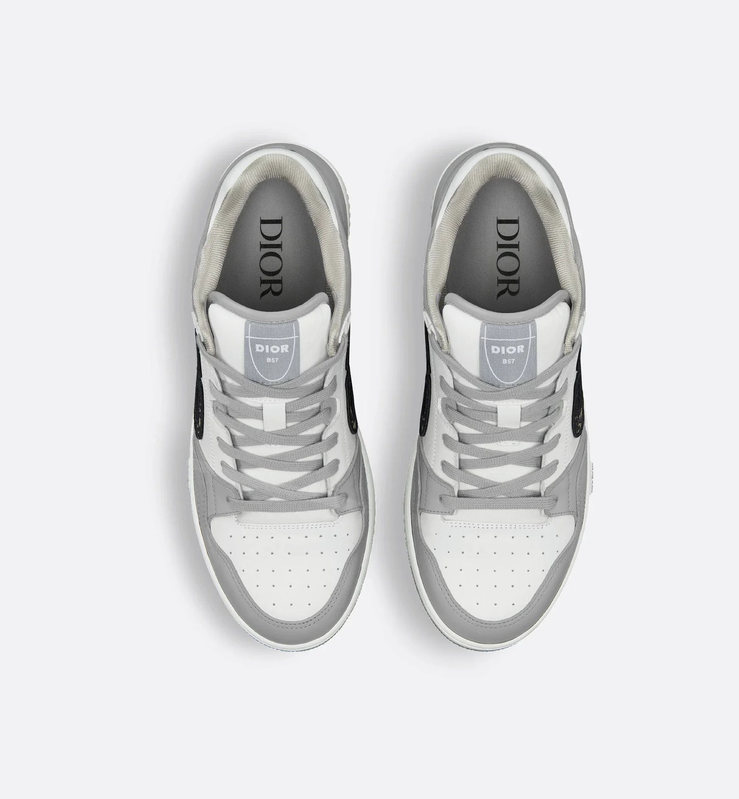 Men's Dior B57 Low-Top Gray And White Sneakers