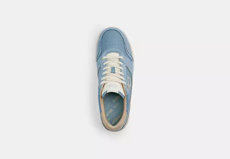 Men's COACH SoHo Leather Lace-Up Casual Bluebell Sneakers