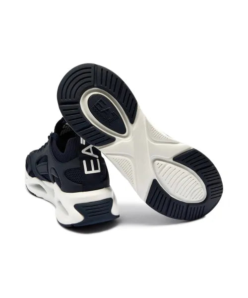 Men's Ea7 Emporio Armani Sneakers With Mesh Panels Black Sneakers