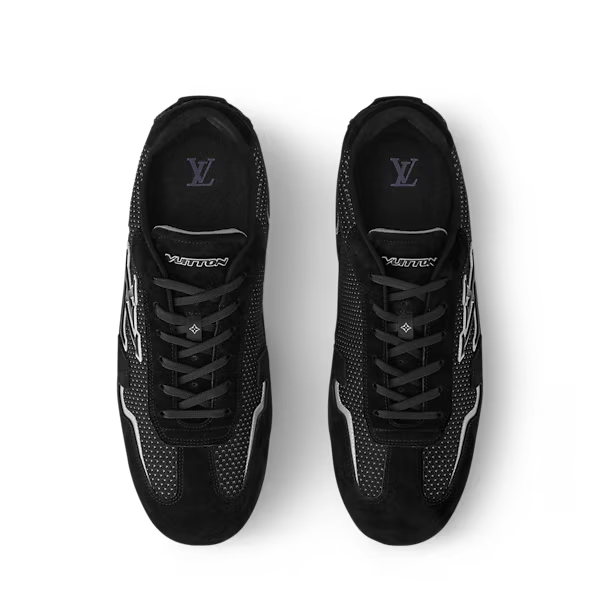 Men's Louis Vuitton Rally Black Denim Blue Sneakers