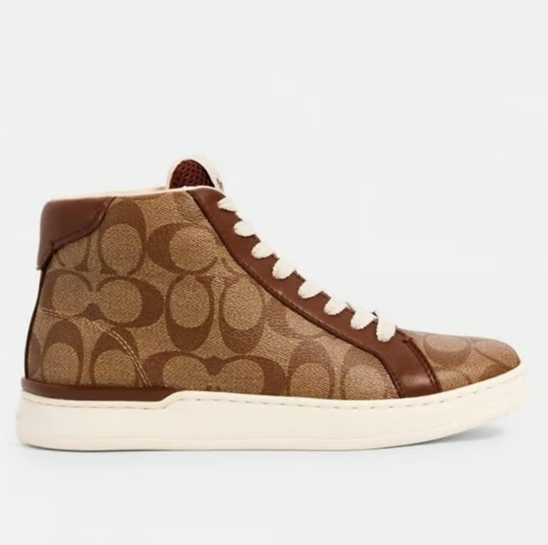 Men's Clip High Top Brown Sneakers