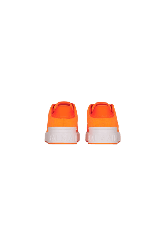 Men's Balmain B-Court Jacquard Neon Orange Sneaker