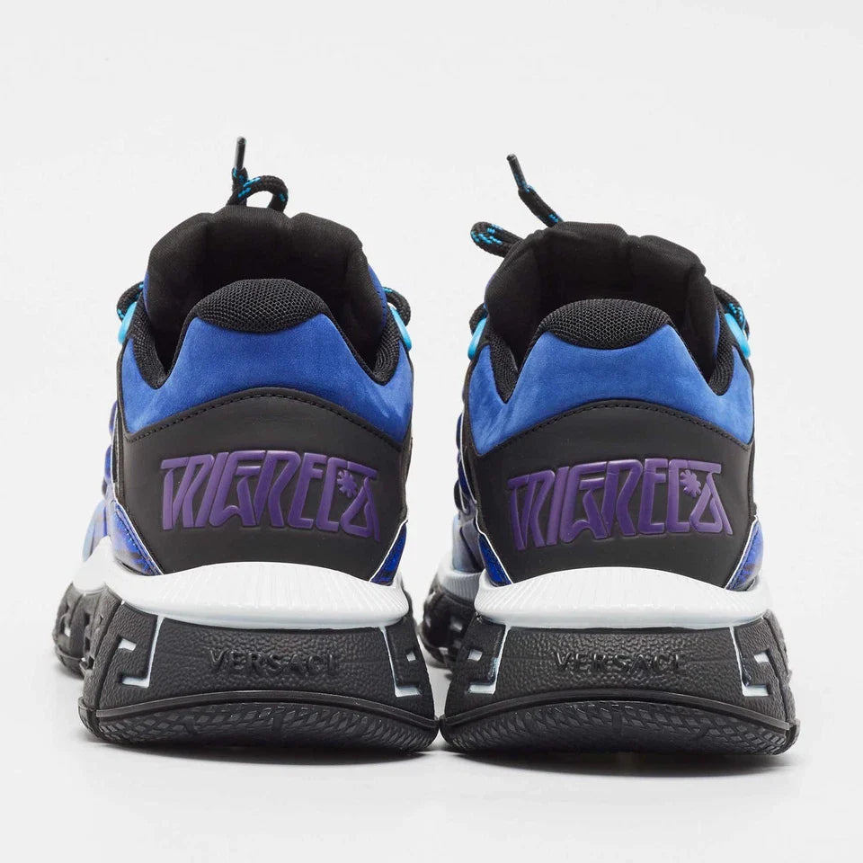Men's Versace Men's Trigreca Lace Up Barocco Print Blue Sneakers