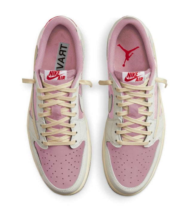Men's Travis Scott x Air Jordan 1 Retro Low ‘ Sail Pink' Shoes