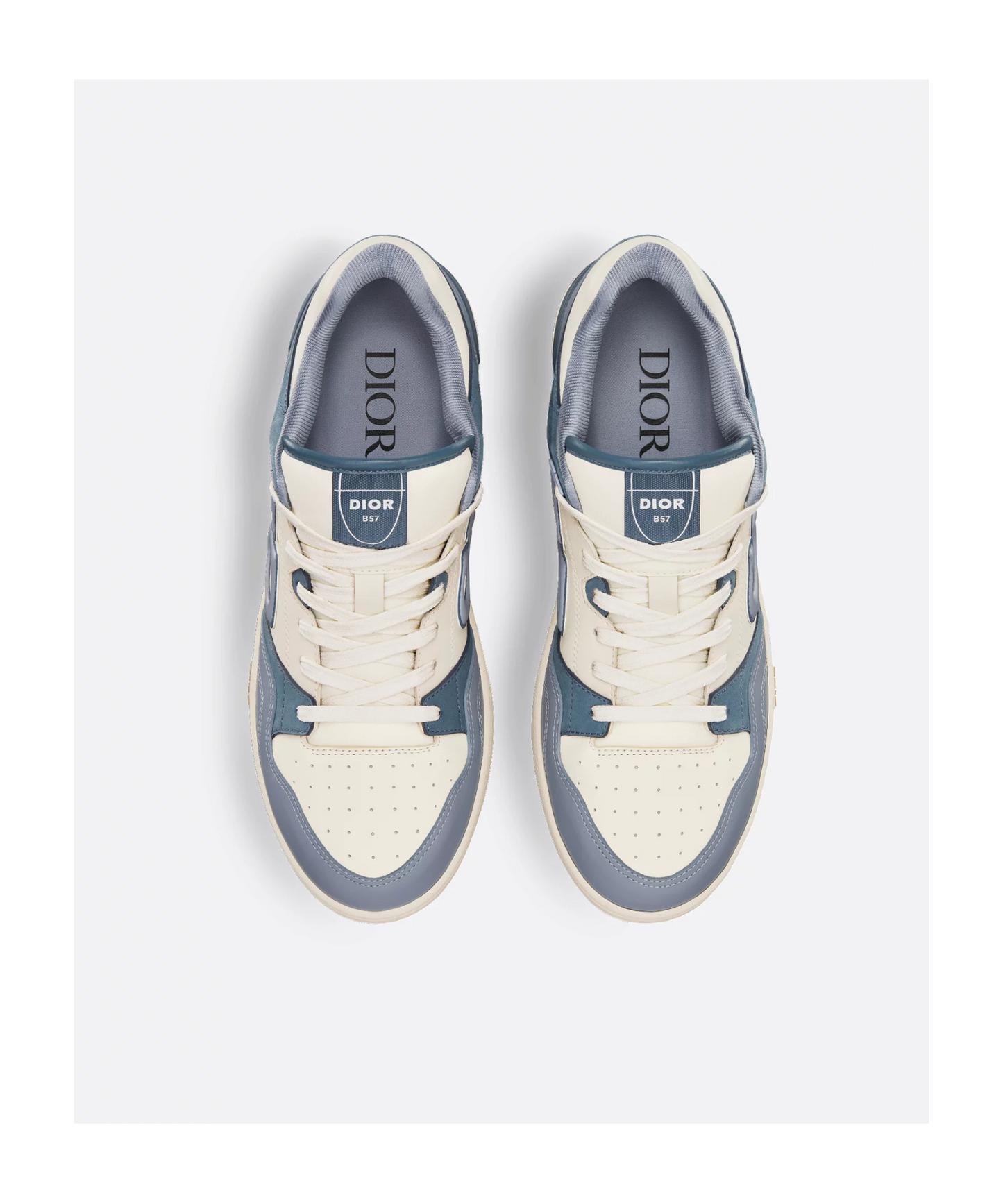 Men's Dior B57 Low-Top Blue and Cream Sneakers