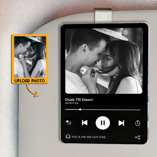 Custom Music Photo Couple Custom Photo - Personalized Car Visor Clip - Special Gift For Couple, Him, Her