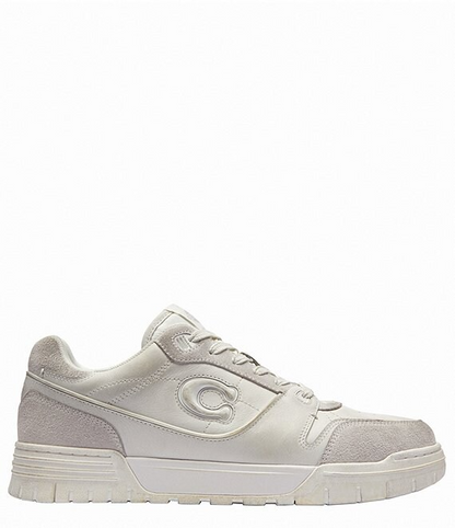 Men's COACH SoHo Leather Lace-Up Casual White Sneakers