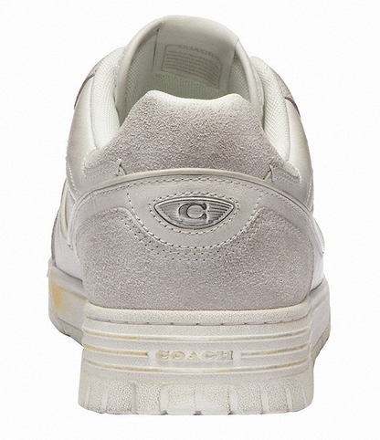 Men's COACH SoHo Leather Lace-Up Casual White Sneakers