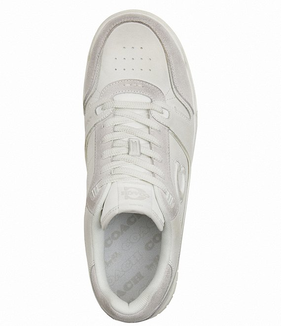 Men's COACH SoHo Leather Lace-Up Casual White Sneakers
