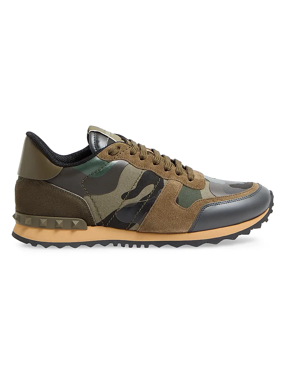 Men's Valentino Camo Rock Runners Military Green Sneakers